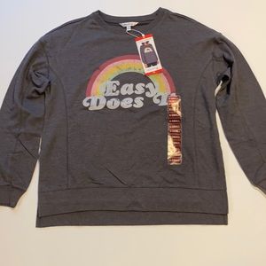 Wildfox XSmall Statement Sweatshirt Pullover Charcoal Easy Does It Graphics